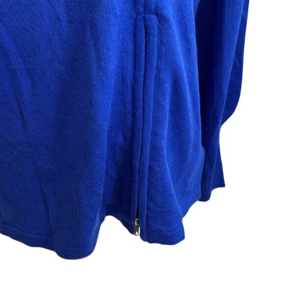 New York & Company Blue Zip Sweater Womens S Asymmetrical Full Zip Mock Neck - Picture 3 of 8